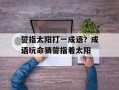 誓指太阳打一成语？成语玩命猜誓指着太阳