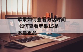 苹果如何查看激活时间 如何查看苹果15是不是正品