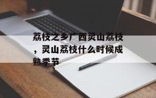 荔枝之乡广西灵山荔枝，灵山荔枝什么时候成熟季节