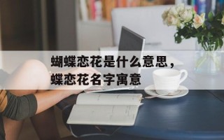蝴蝶恋花是什么意思，蝶恋花名字寓意