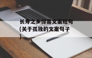 长寿之乡惊喜文案短句(关于孤独的文案句子)
