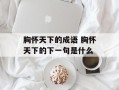 胸怀天下的成语 胸怀天下的下一句是什么